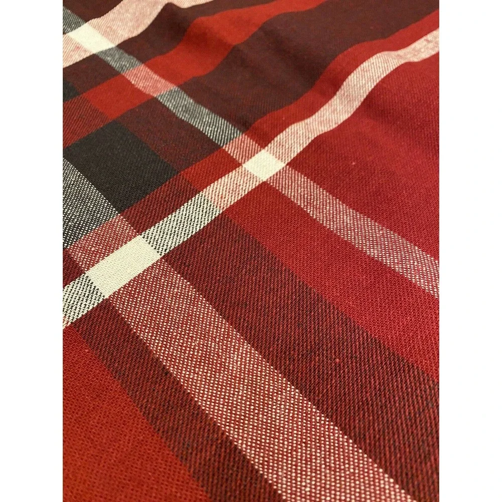 New Pottery Barn McKinley Plaid Red/Gray Zip Pillow Cover 24” Holiday Christmas